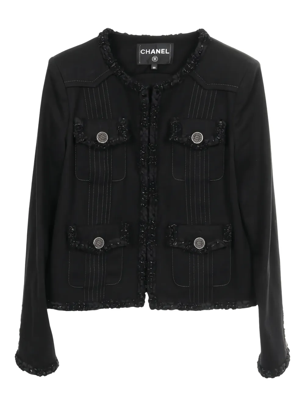 CHANEL Pre-Owned 1986-1988 logo button jacket - Nero