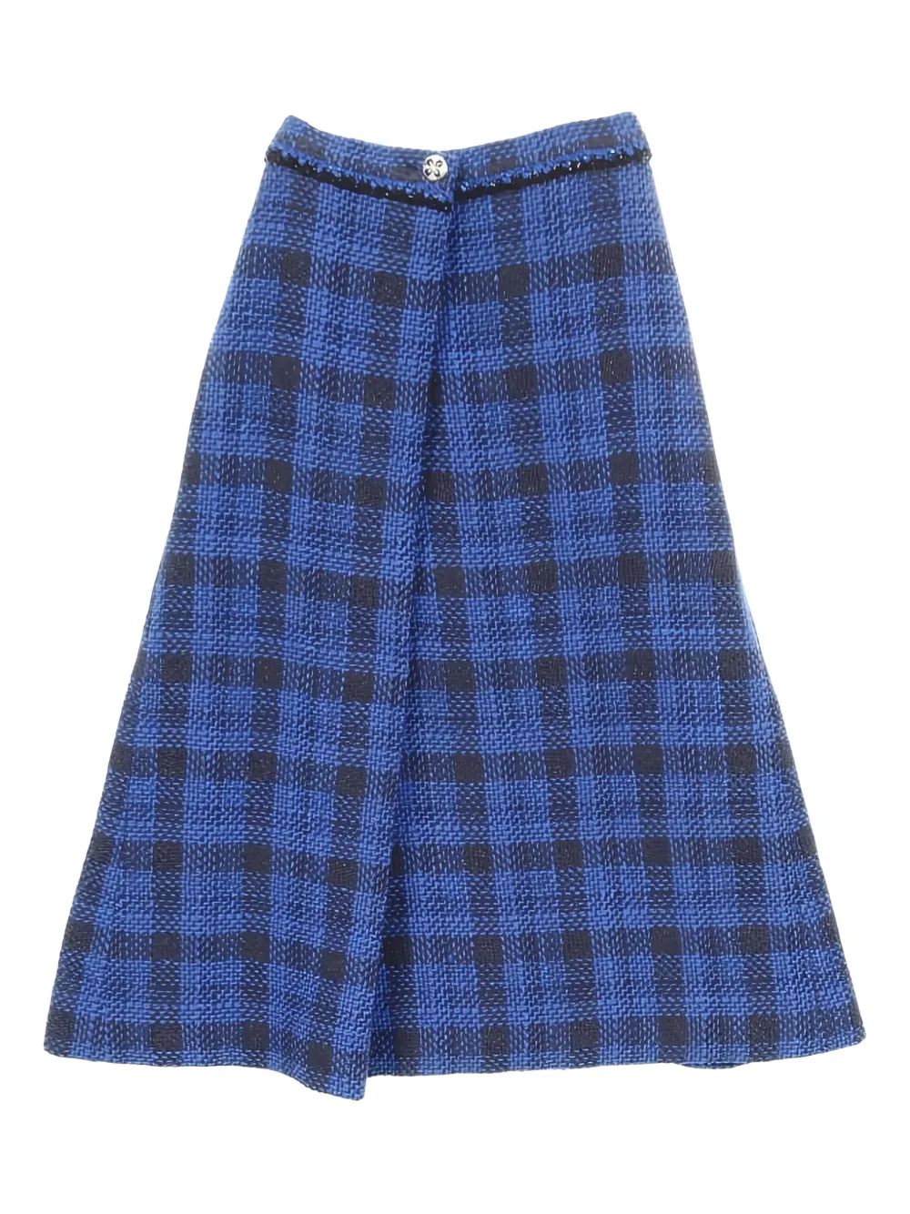 CHANEL Pre-Owned 1986-1988 button tweed midi skirt - Blauw