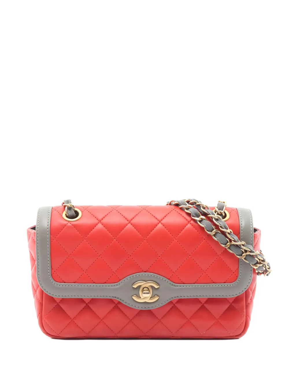 CHANEL Pre-Owned 2016-2017 quilted chain shoulder bag - Rosso