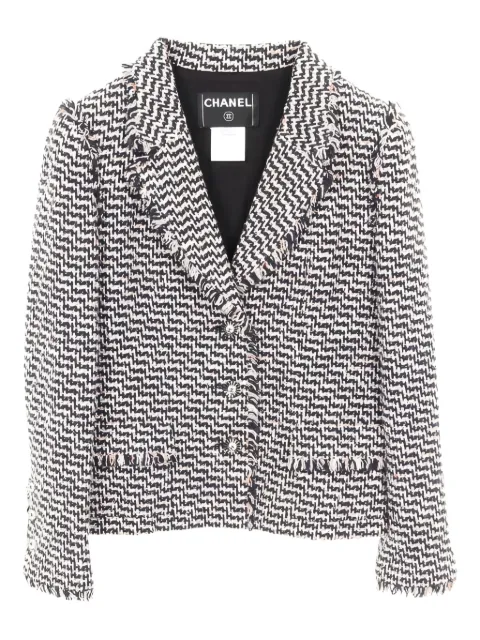CHANEL Pre-Owned 1986~1988 cocomark-button tweed jacket