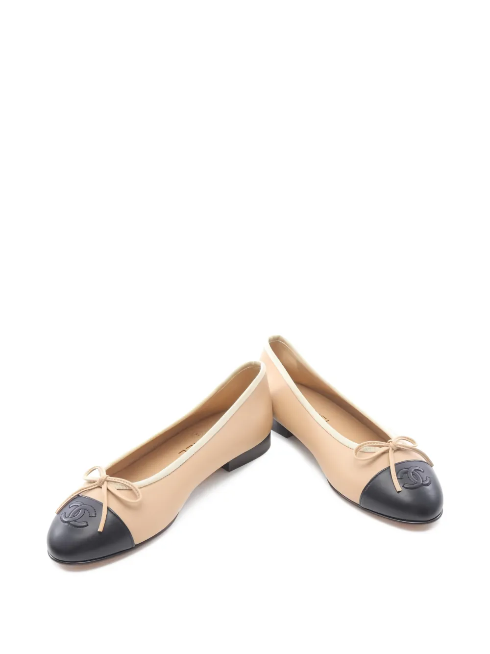 CHANEL Pre-Owned 1986-1988 coco mark ballet shoes - Beige