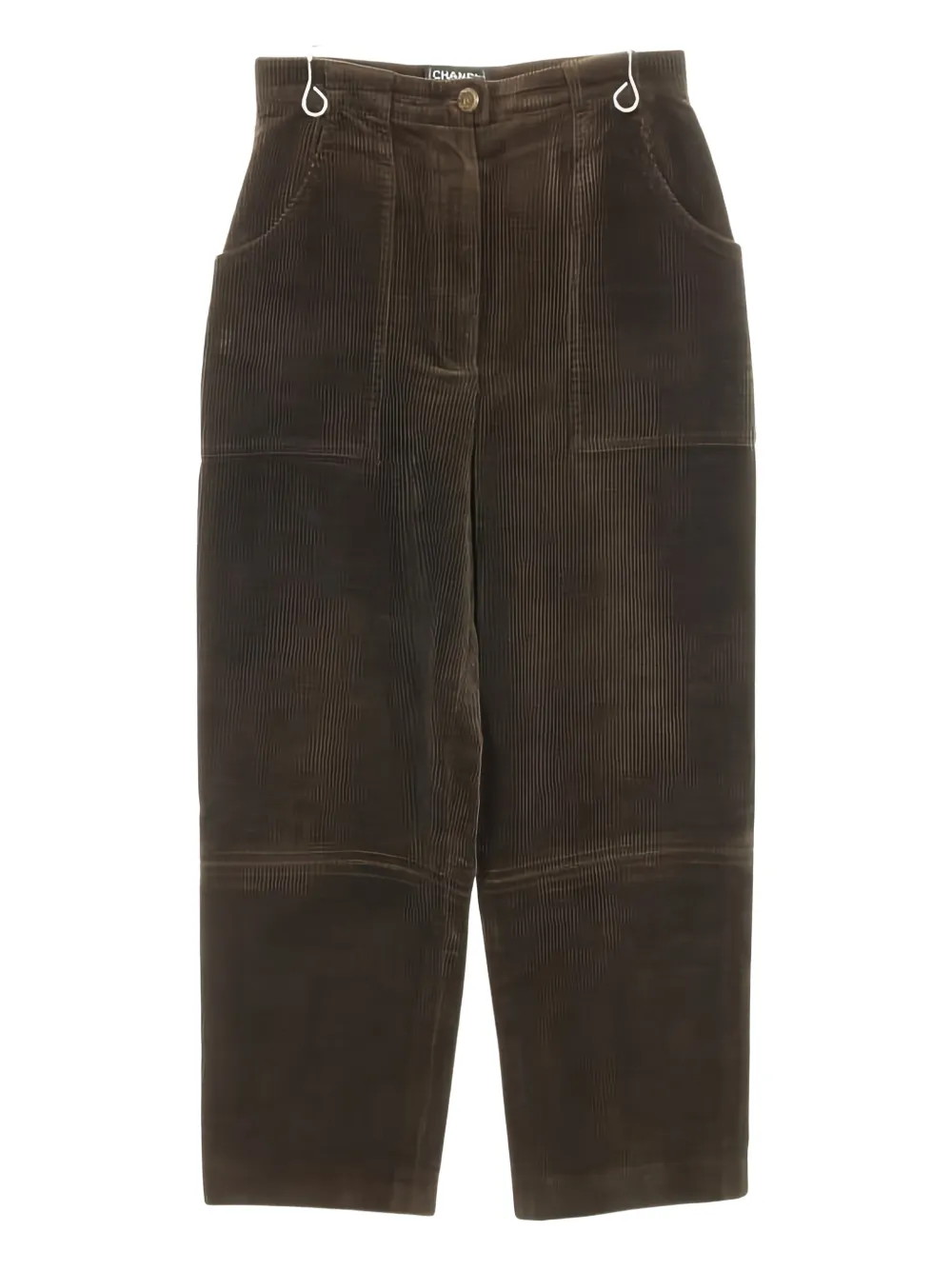 CHANEL Pre-Owned 1988 button-up corduroy pants - Marrone