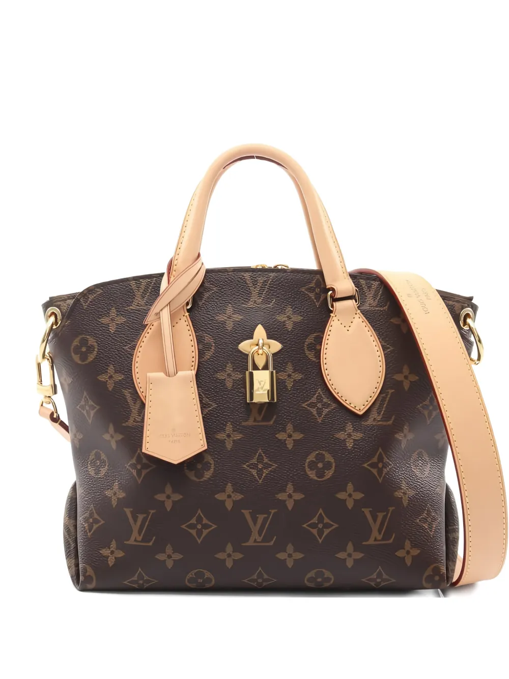 Louis Vuitton Pre-Owned Borsa tote Flower PM con monogramma e zip 2019 - Marrone