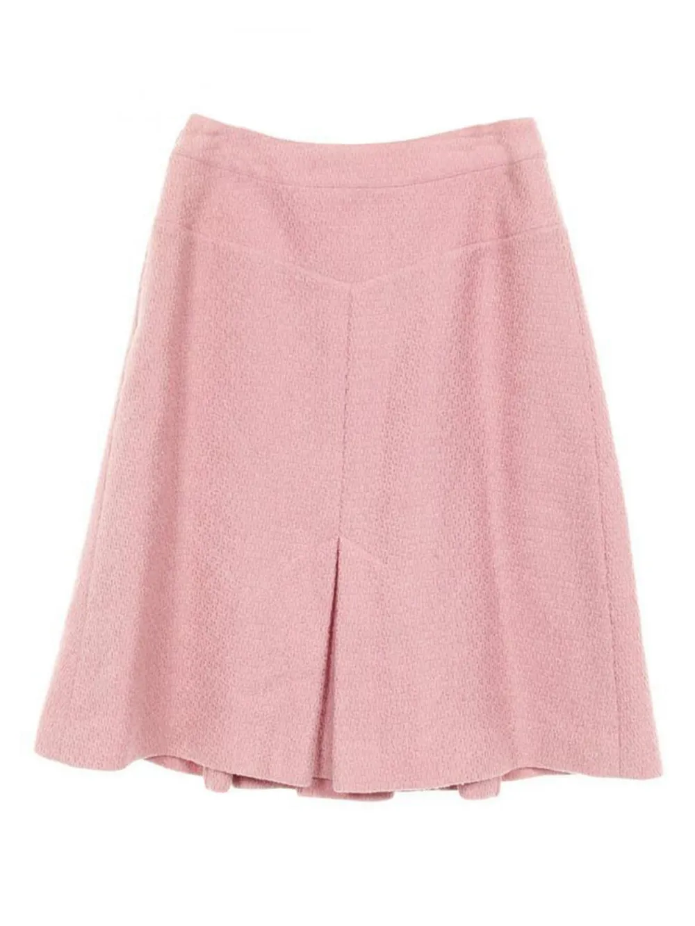 CHANEL Pre-Owned 1988 coco mark tweed pleats skirt - Roze