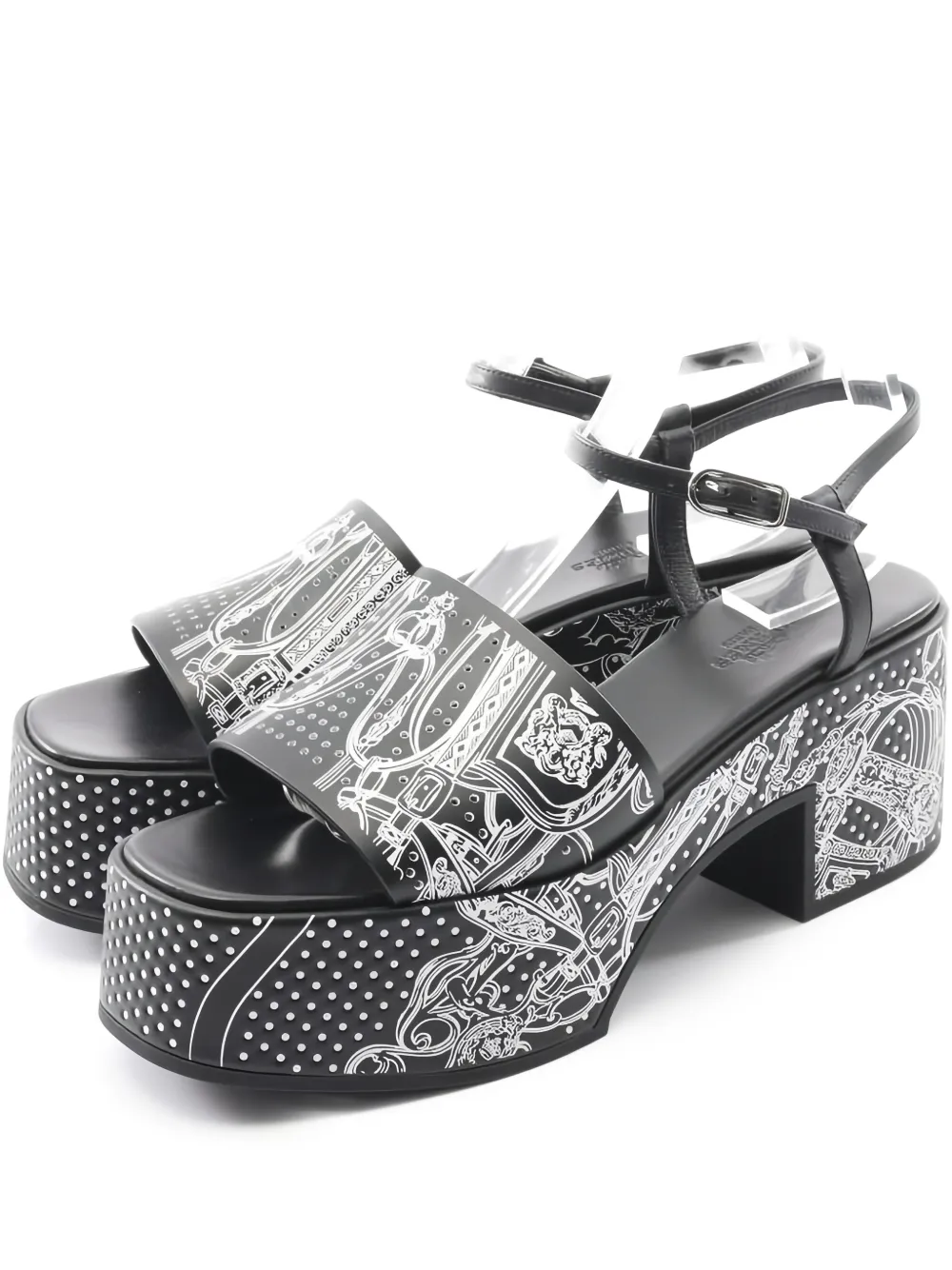 Hermès Pre-Owned Sandali Kervera con plateau anni 2010 - Nero