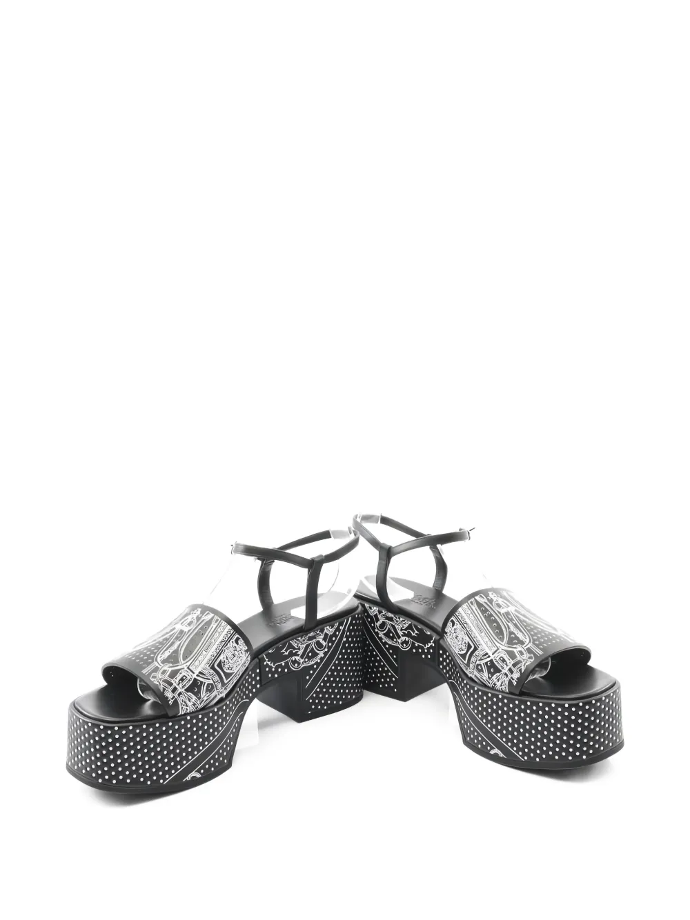 Herm&egrave;s Pre-Owned 10s Kervera sandalen met plateauzool - Zwart