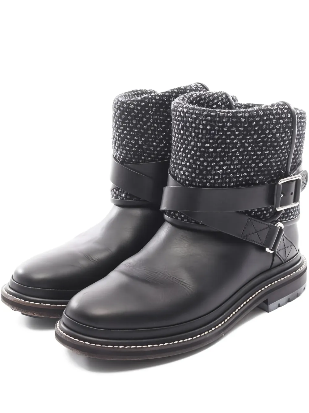 CHANEL Pre-Owned 1986-1988 Engineer leather boots - Schwarz