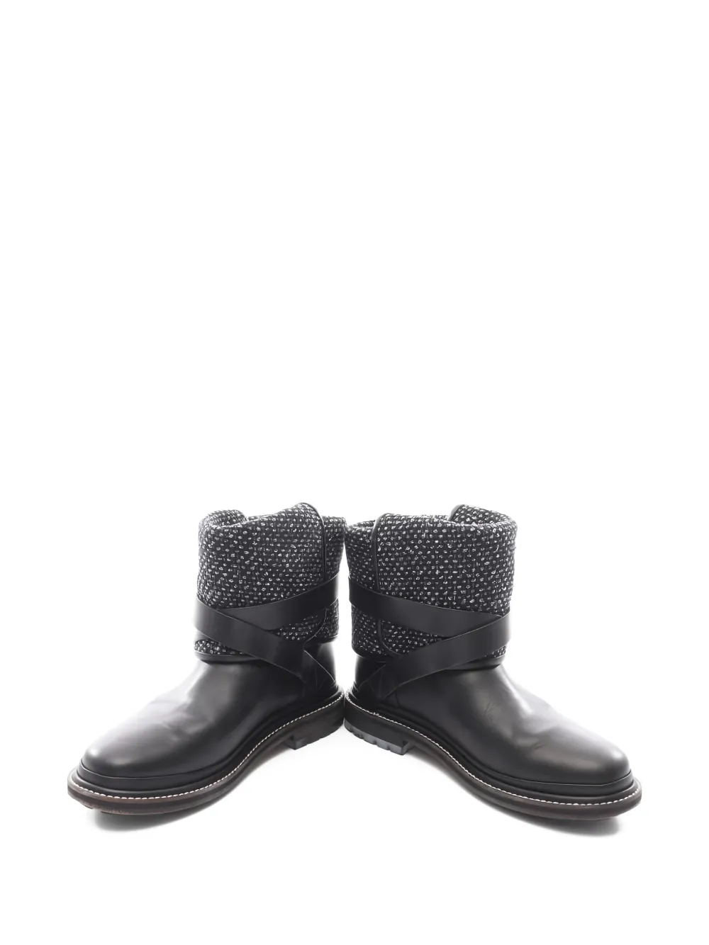 CHANEL Pre-Owned 1986-1988 Engineer leather boots - Zwart