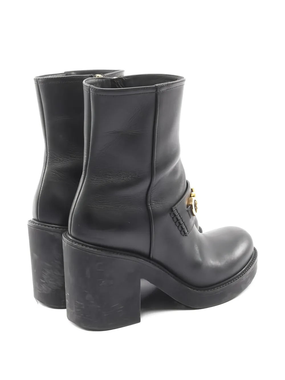 Gucci Pre-Owned logo-detail leather boots - Zwart