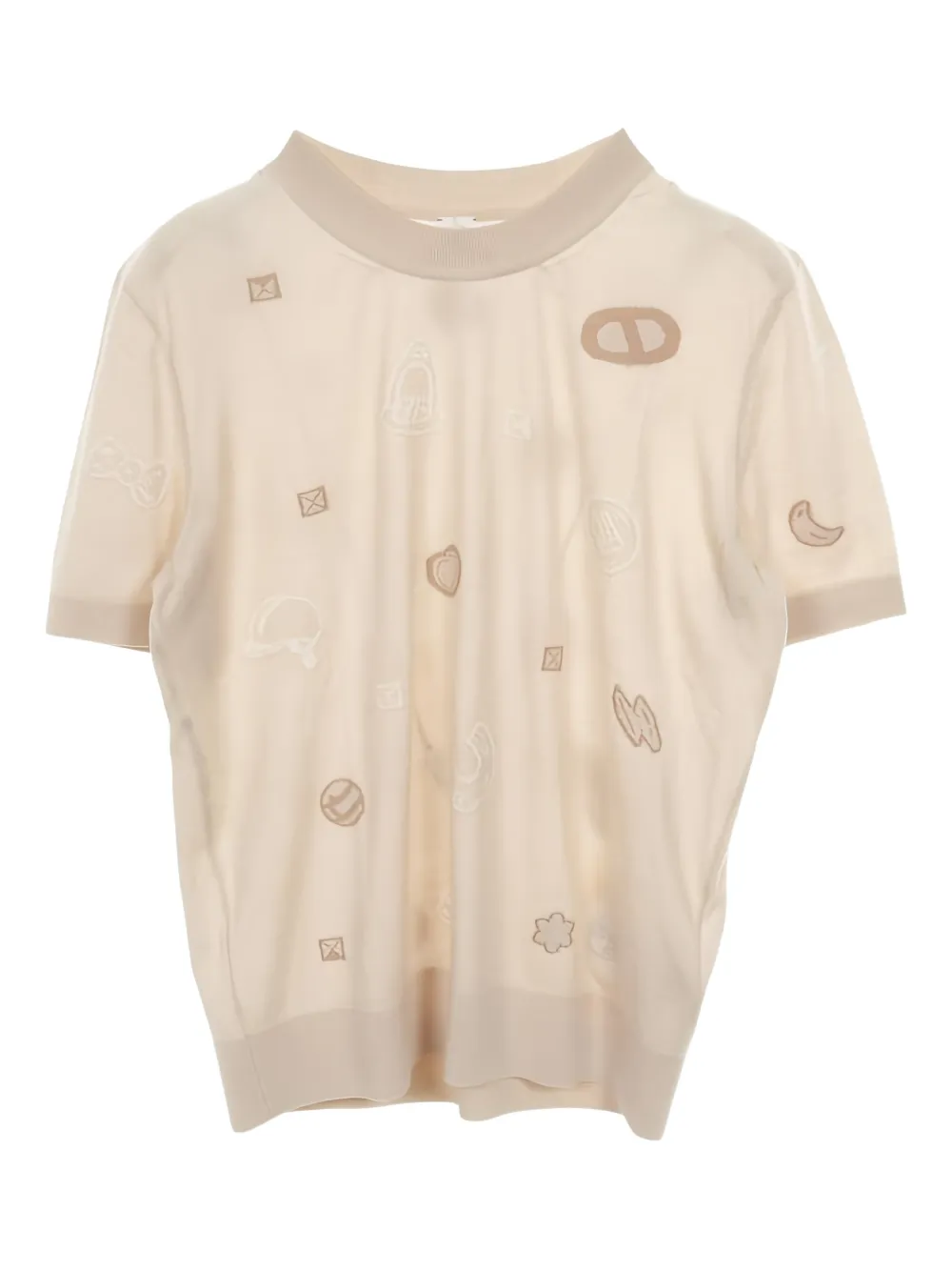 Hermès Pre-Owned Top Candy Libris a maniche corte - Toni neutri