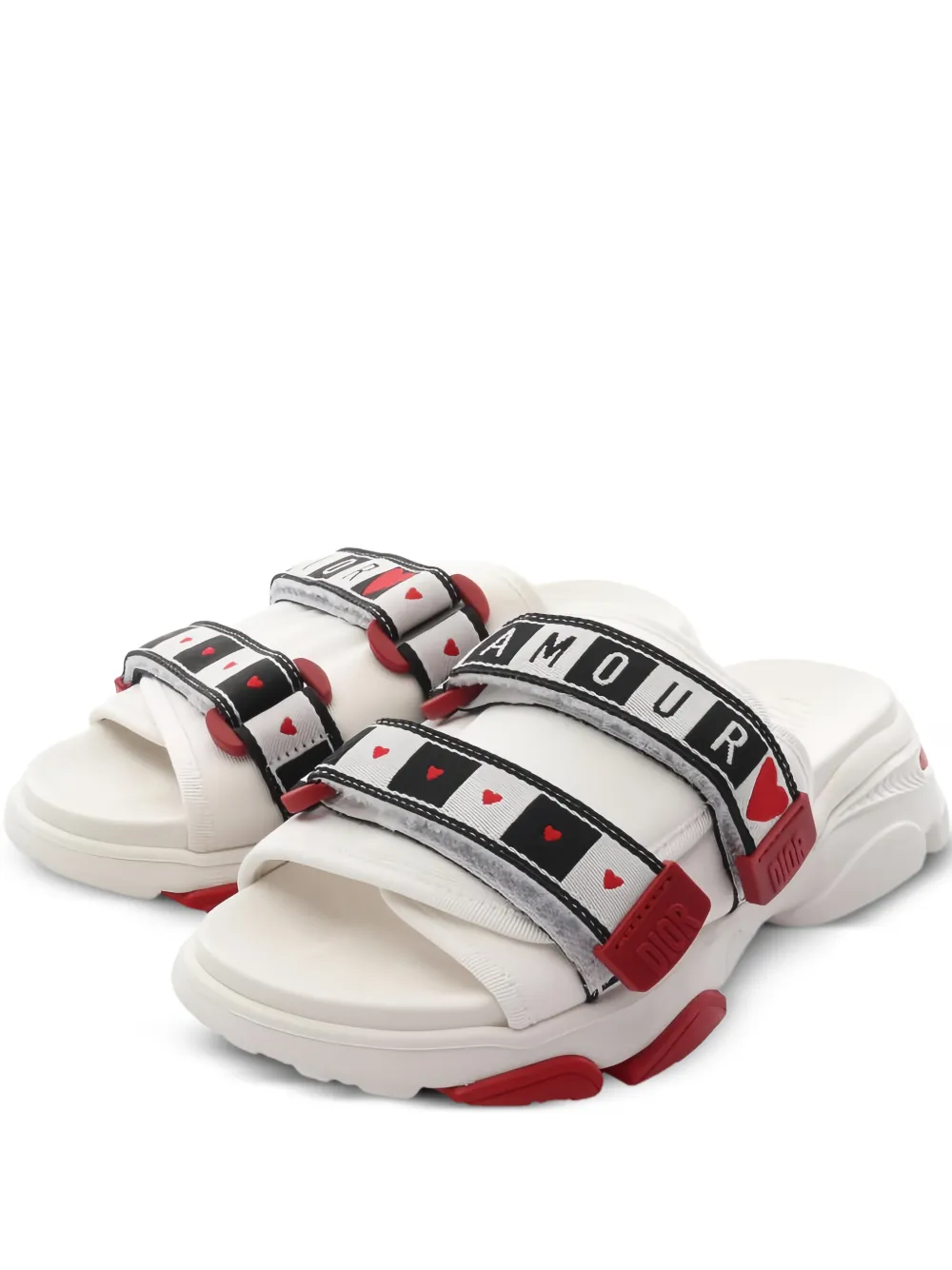 Christian Dior Pre-Owned 10s Amour double-strap sandals - Bianco