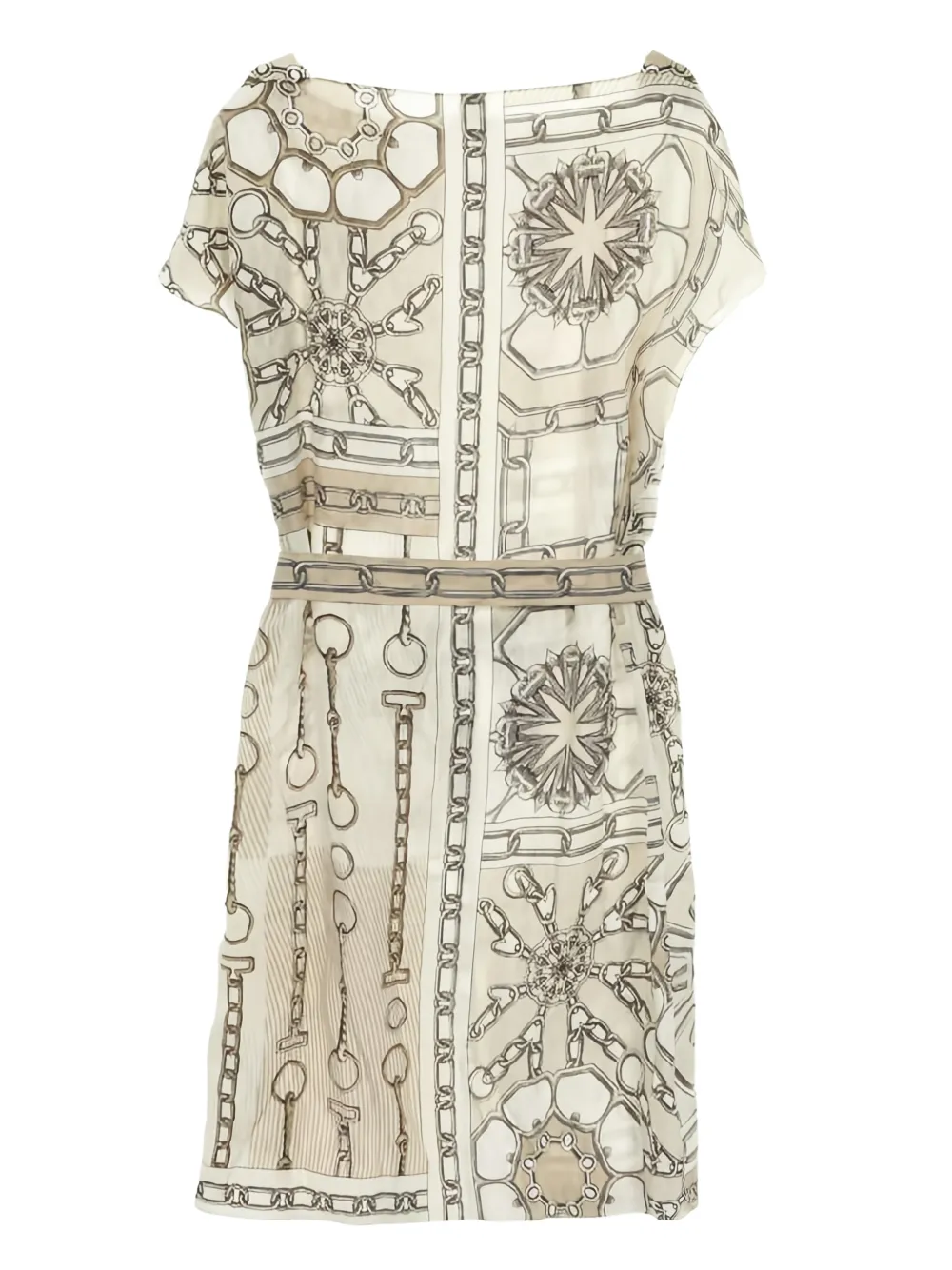 Herm&egrave;s Pre-Owned Jurk met ceintuur - Beige