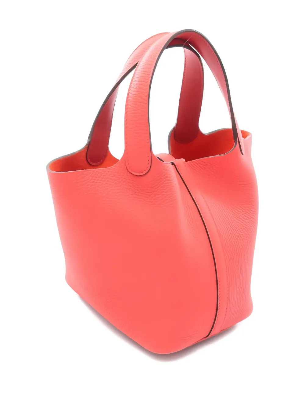  Hermès Pre-owned 2022 Pm Picotin Lock Leather Bucket Bag - Red 