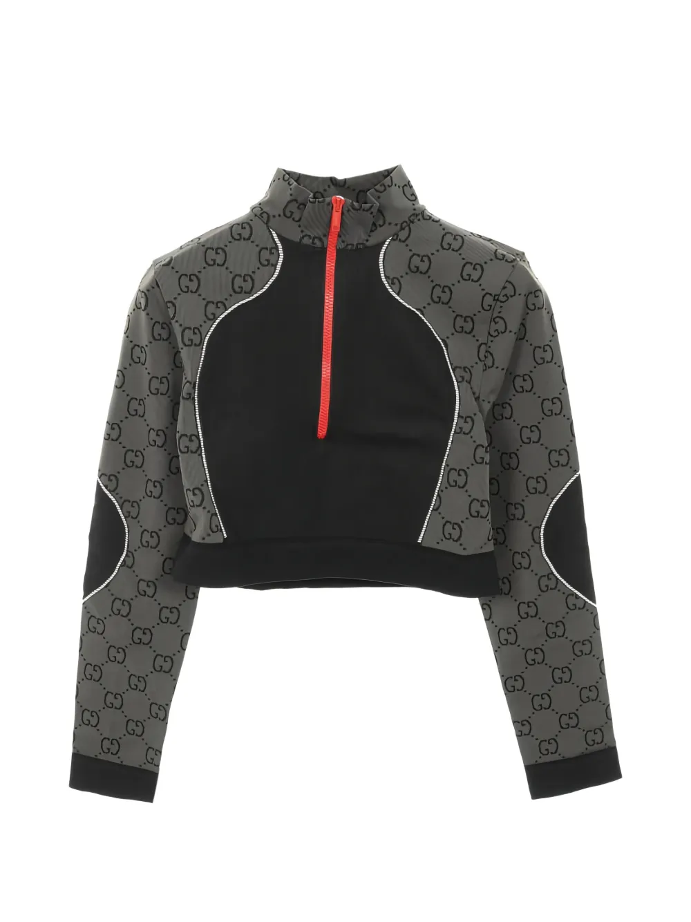 Gucci Pre-Owned 2010s GG jacquard half zip sweater - Grigio