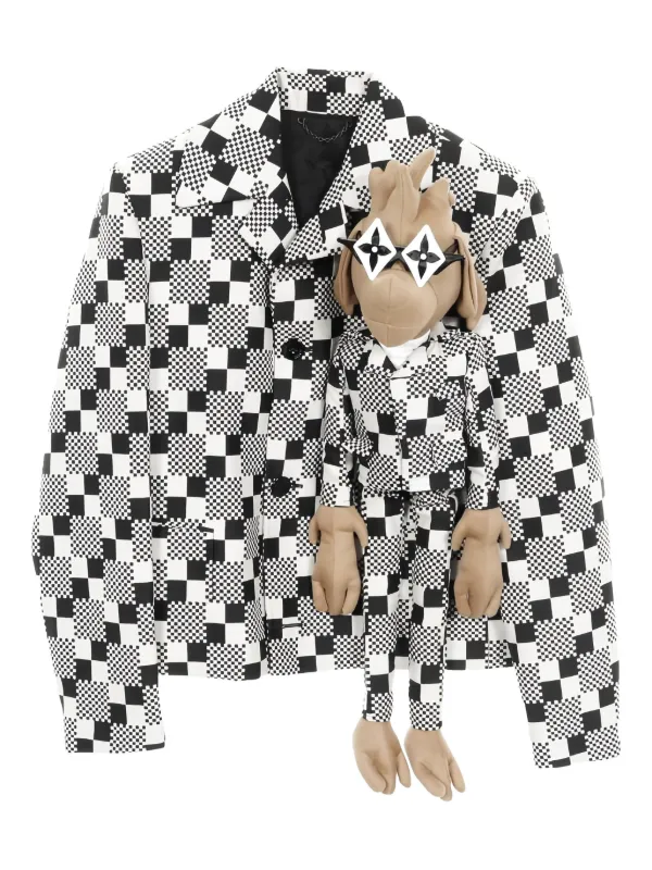 Louis Vuitton Pre-Owned Damier Puppet Jacket | White | FARFETCH JO