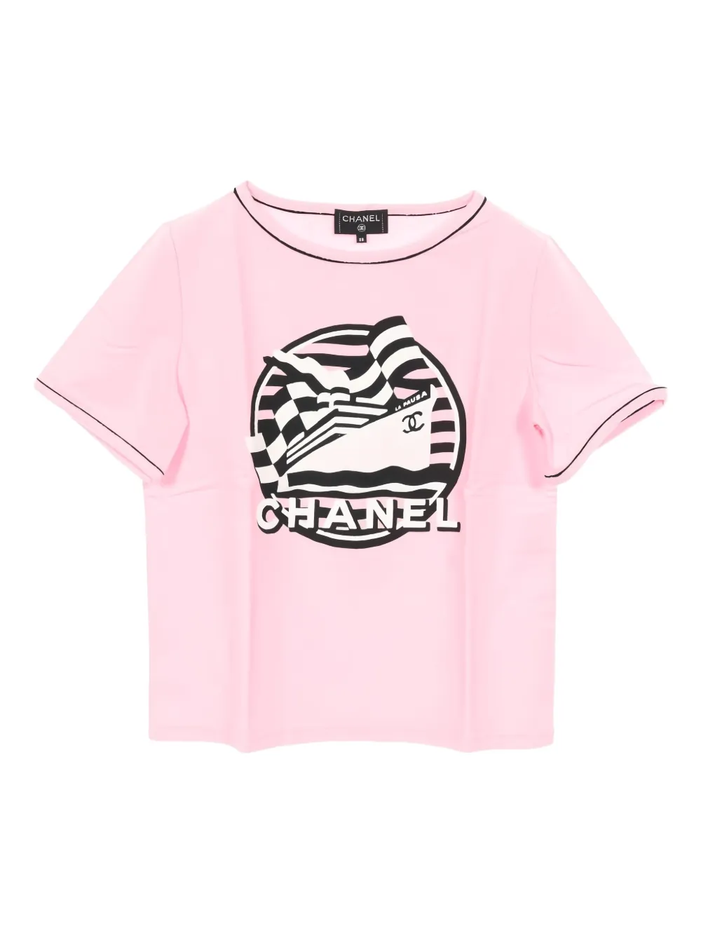 CHANEL Pre-Owned 1986-1988 La Pausa Cruise Collection crew-neck short-sleeve T-shirt - Rosa