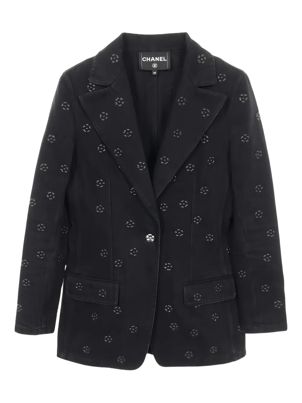 CHANEL Pre-Owned 1986-1988 Camellia blazer - Nero