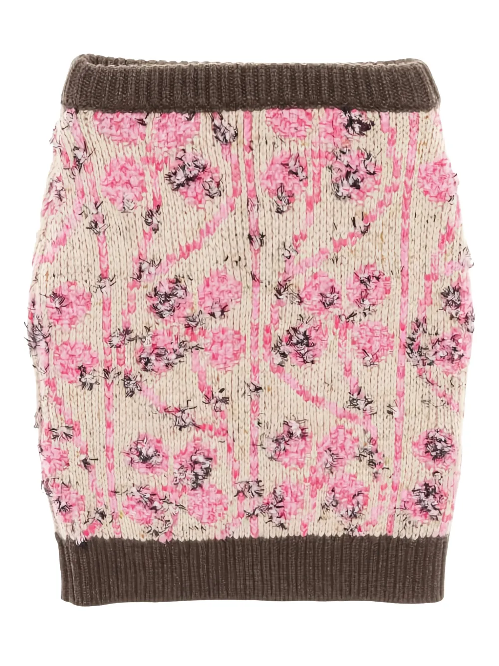 CHANEL Pre-Owned 1986-1988 floral-pattern knit skirt - Nude