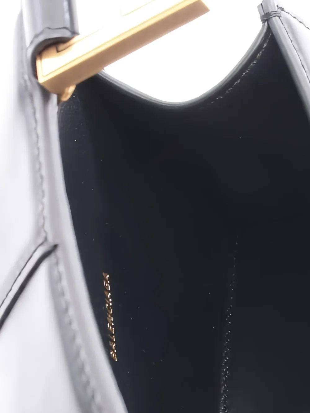 Hourglass leather handbag