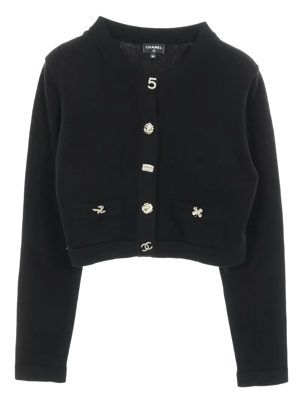 CHANEL Pre-Owned 1986-1988 Icon-buttoned cardigan - Nero