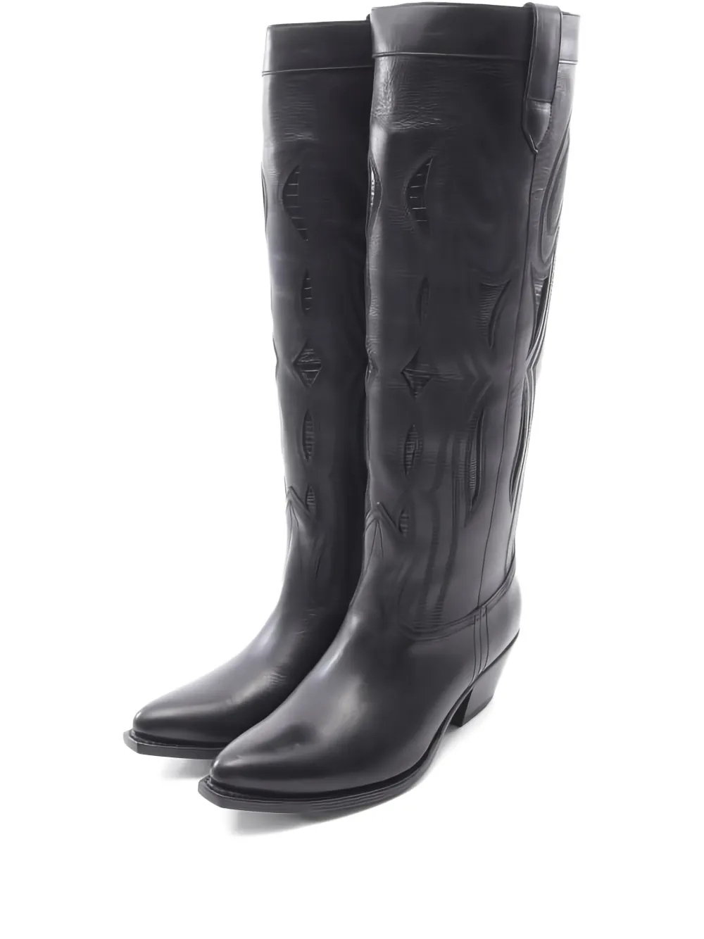 Celine Pre-Owned 2020s embossed leather knee-high boots - Schwarz