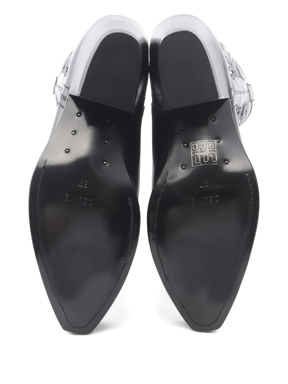 Celine Pre-Owned 2020s embossed leather knee-high boots - Zwart