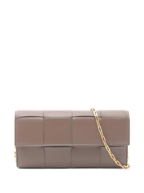 Bottega Veneta Pre-owned 2010s Woven Chain Wallet in Brown