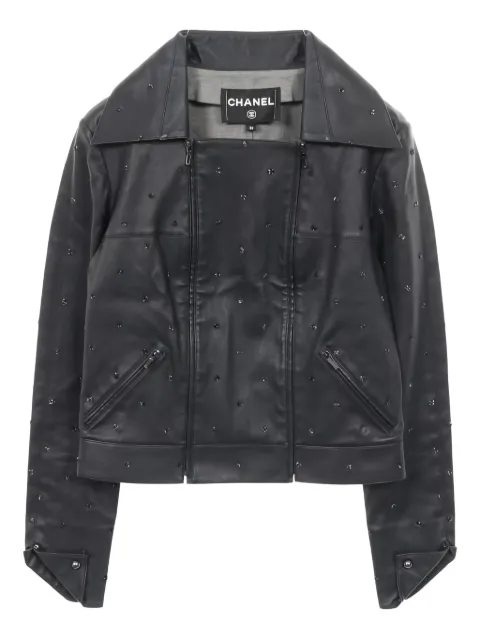 CHANEL Pre-Owned 1986-1988 embroidery leather jacket