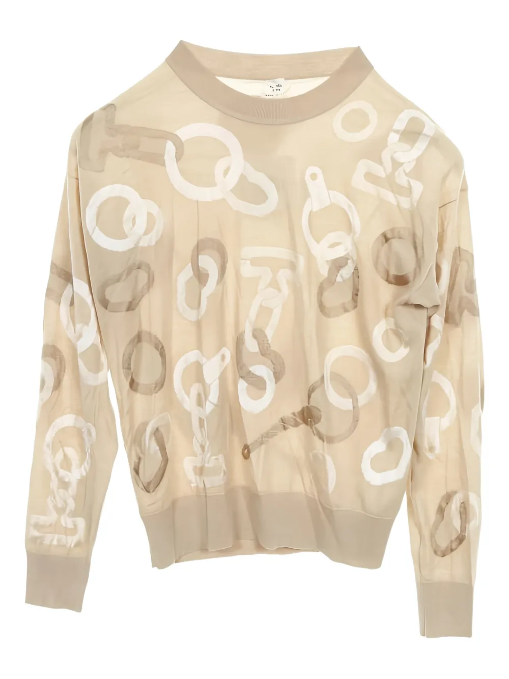 Pre-owned Hermes Chain-pattern Sweater In Neutral