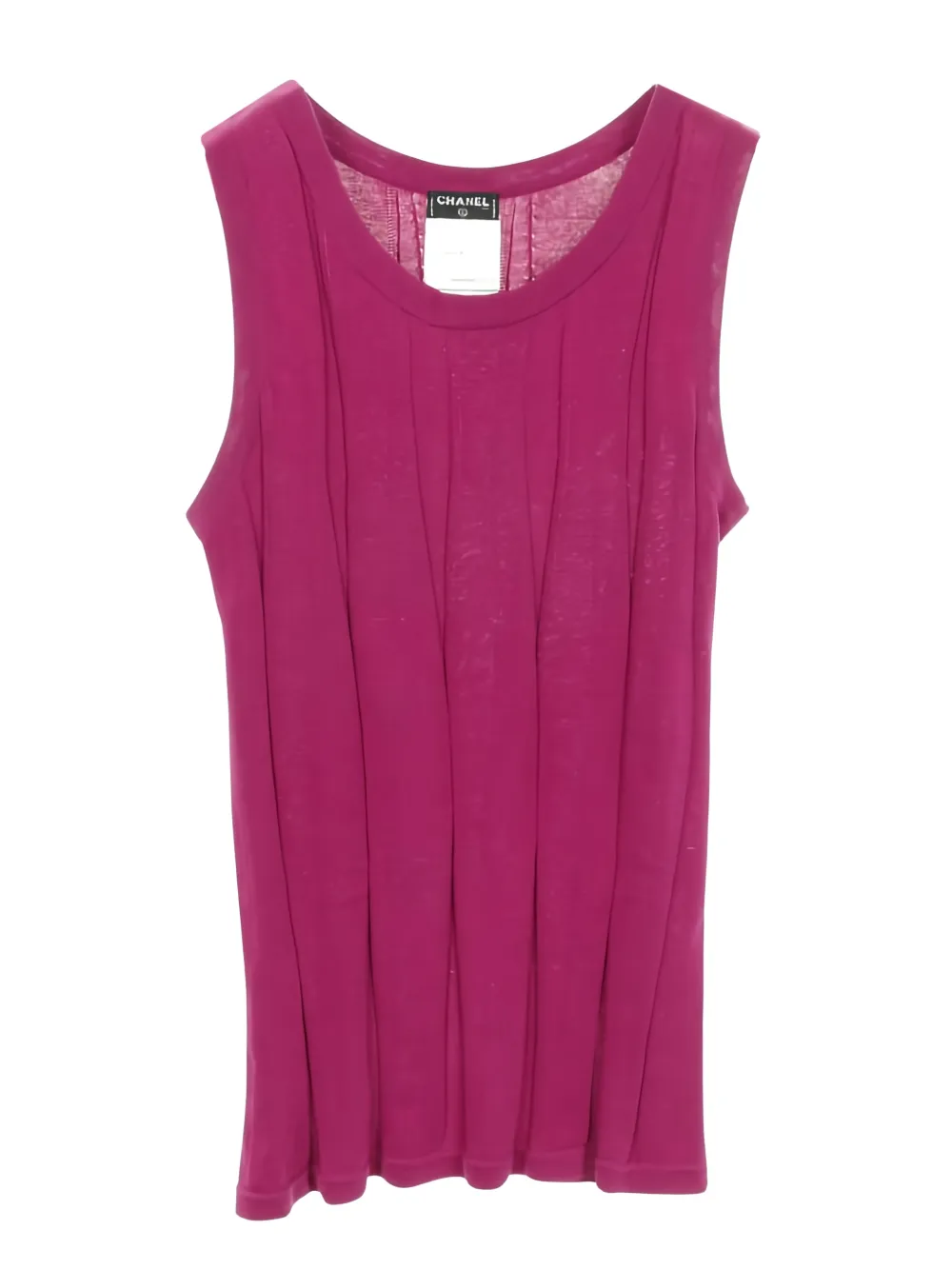 CHANEL Pre-Owned 1986-1988 ribbed-knit tank top - Viola