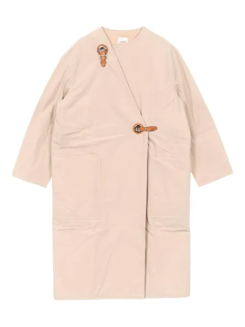 Hermès Pre-Owned 2010 gewickelter Mantel mit Lederbesatz