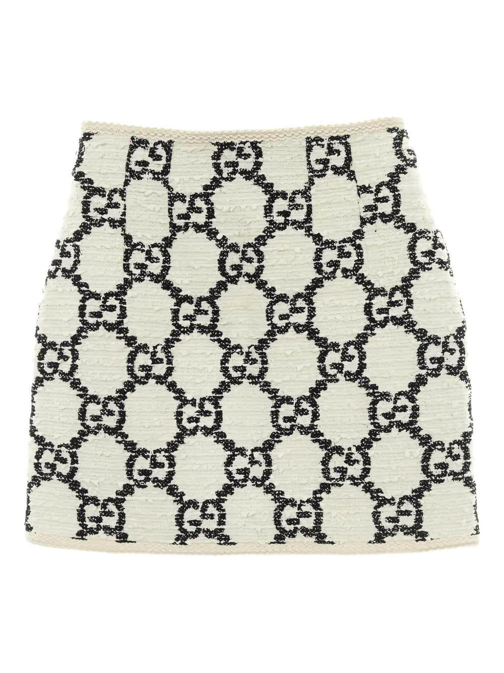 Gucci Pre-Owned 2010s tweed GG-pattern mini skirt - Bianco