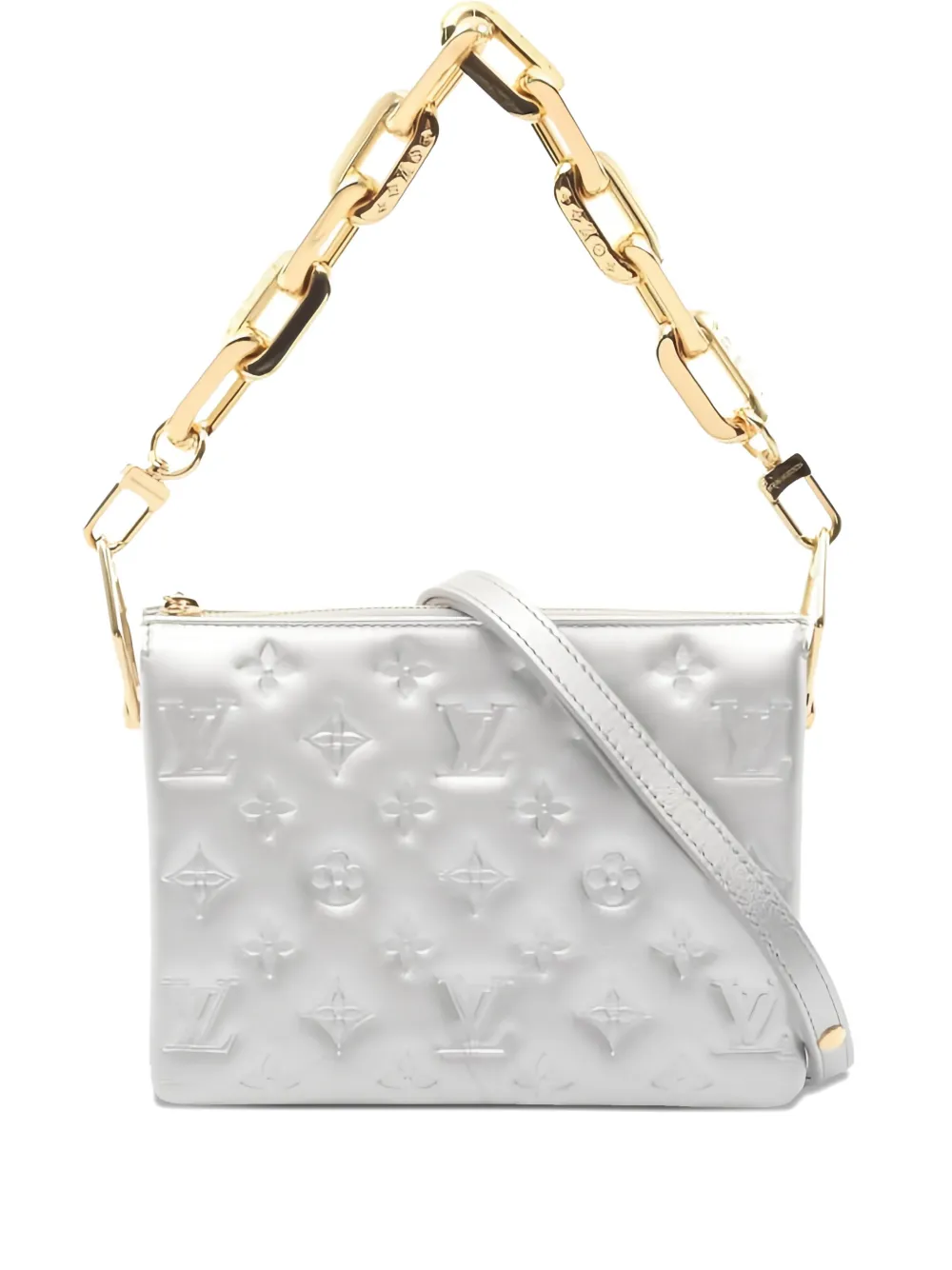 Louis Vuitton Pre-Owned Borsa a spalla BB Coussin goffrata two-way anni 2010 - Argento