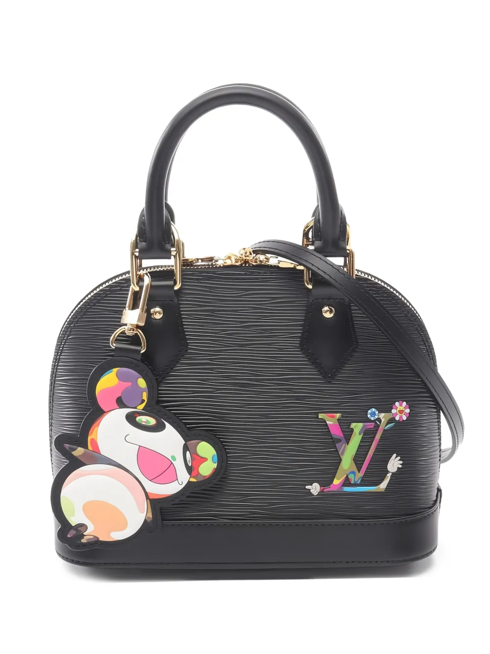 Louis Vuitton Pre-Owned x Takashi Murakami Borsa tote Alma BB in pelle 2021 - Nero