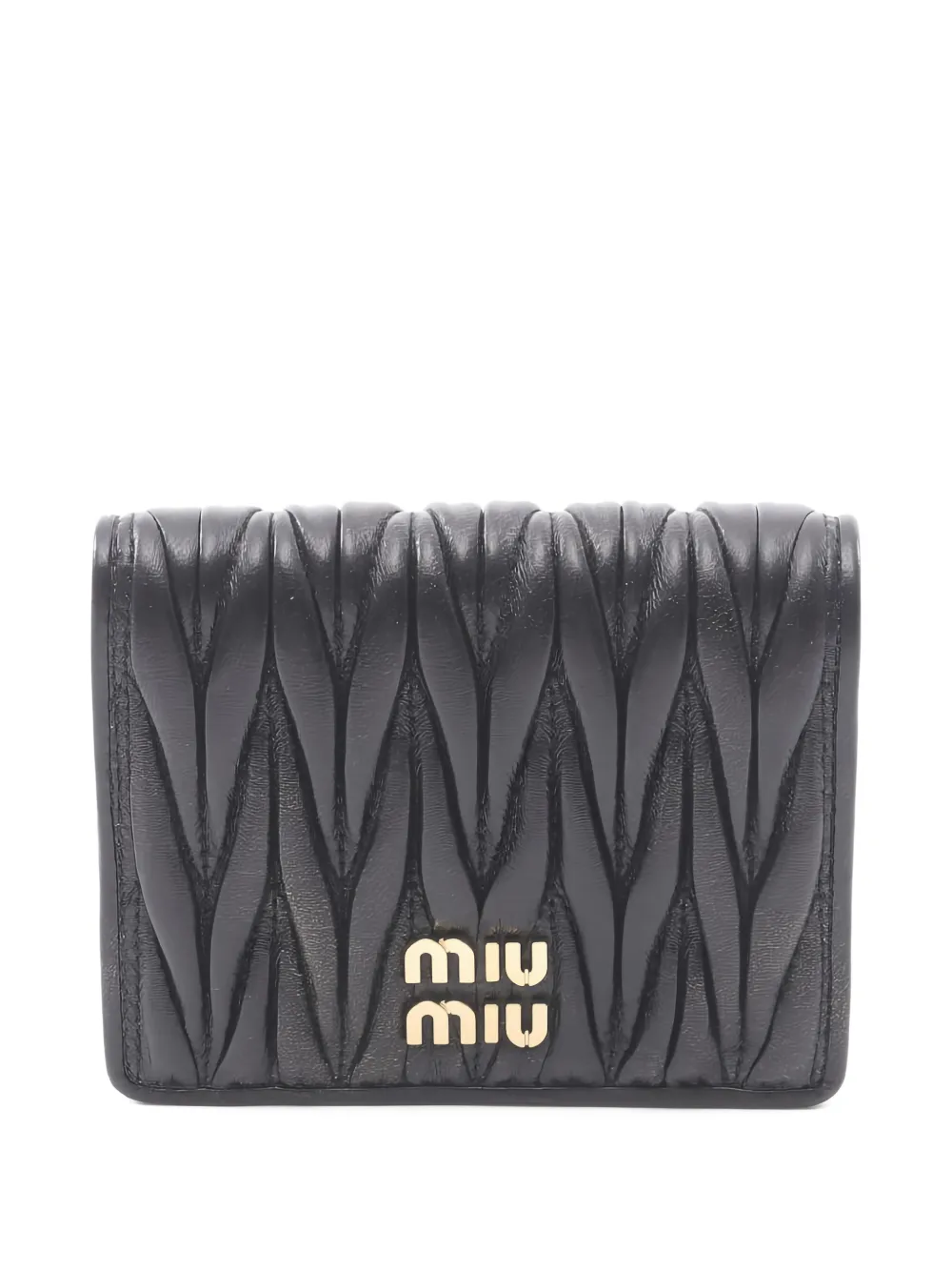 Miu Miu Pre-Owned Portafoglio bi-fold in pelle matelassé anni 2020 - Nero