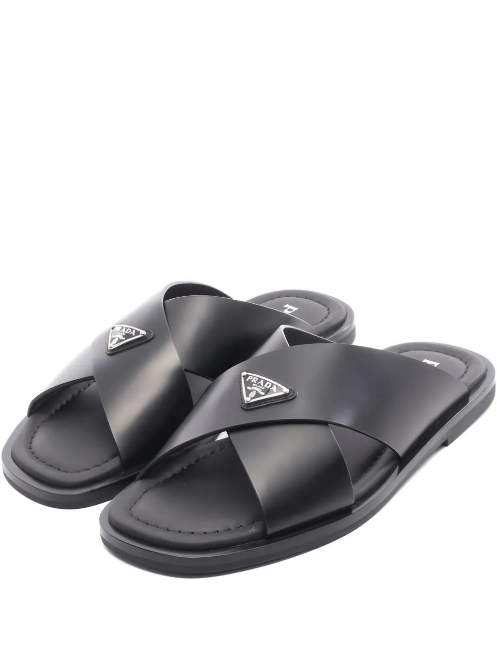 Prada Pre-Owned 2020s Sandalen mit überkreuzten Riemen - Schwarz