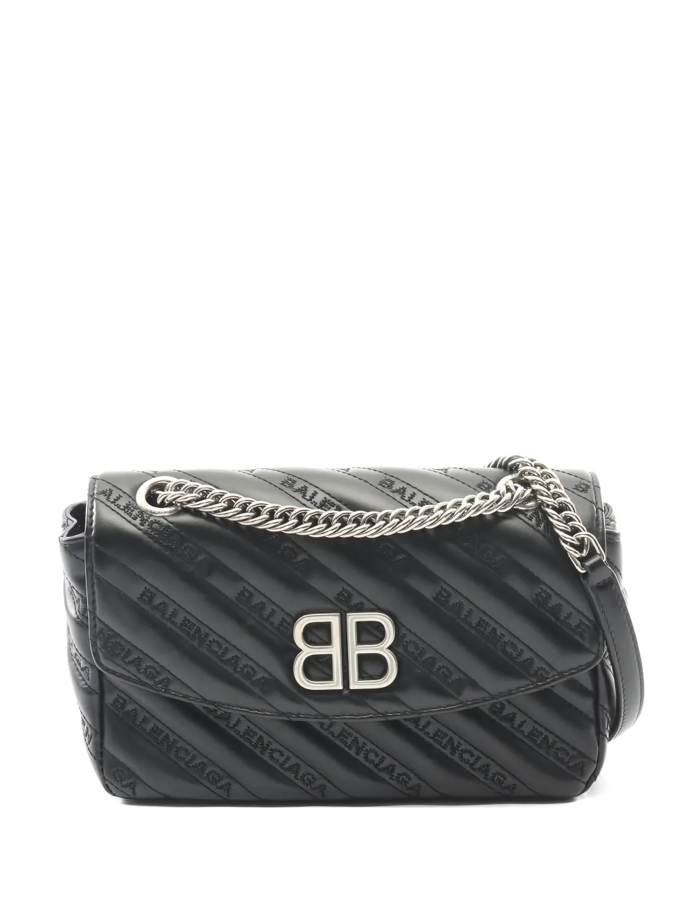 Balenciaga Pre-Owned 10s BB-logo chain-strap shoulder bag - Nero