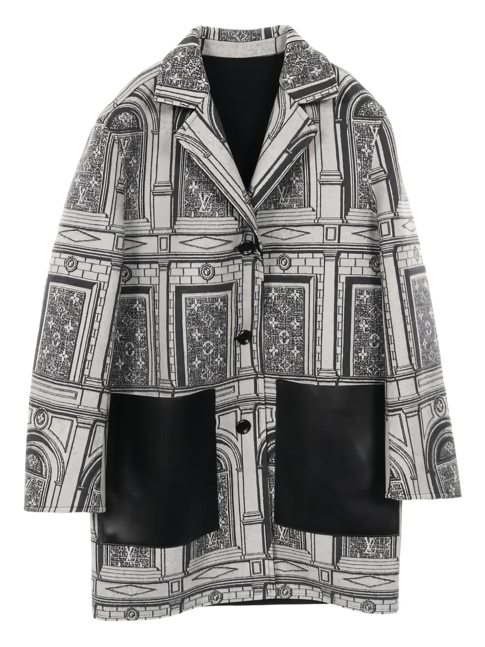 Louis Vuitton Pre-Owned x Fornasetti Cappotto reversibile anni 2010 - Grigio