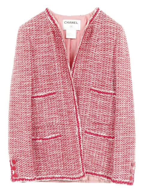CHANEL Pre-Owned collarless tweed jacket