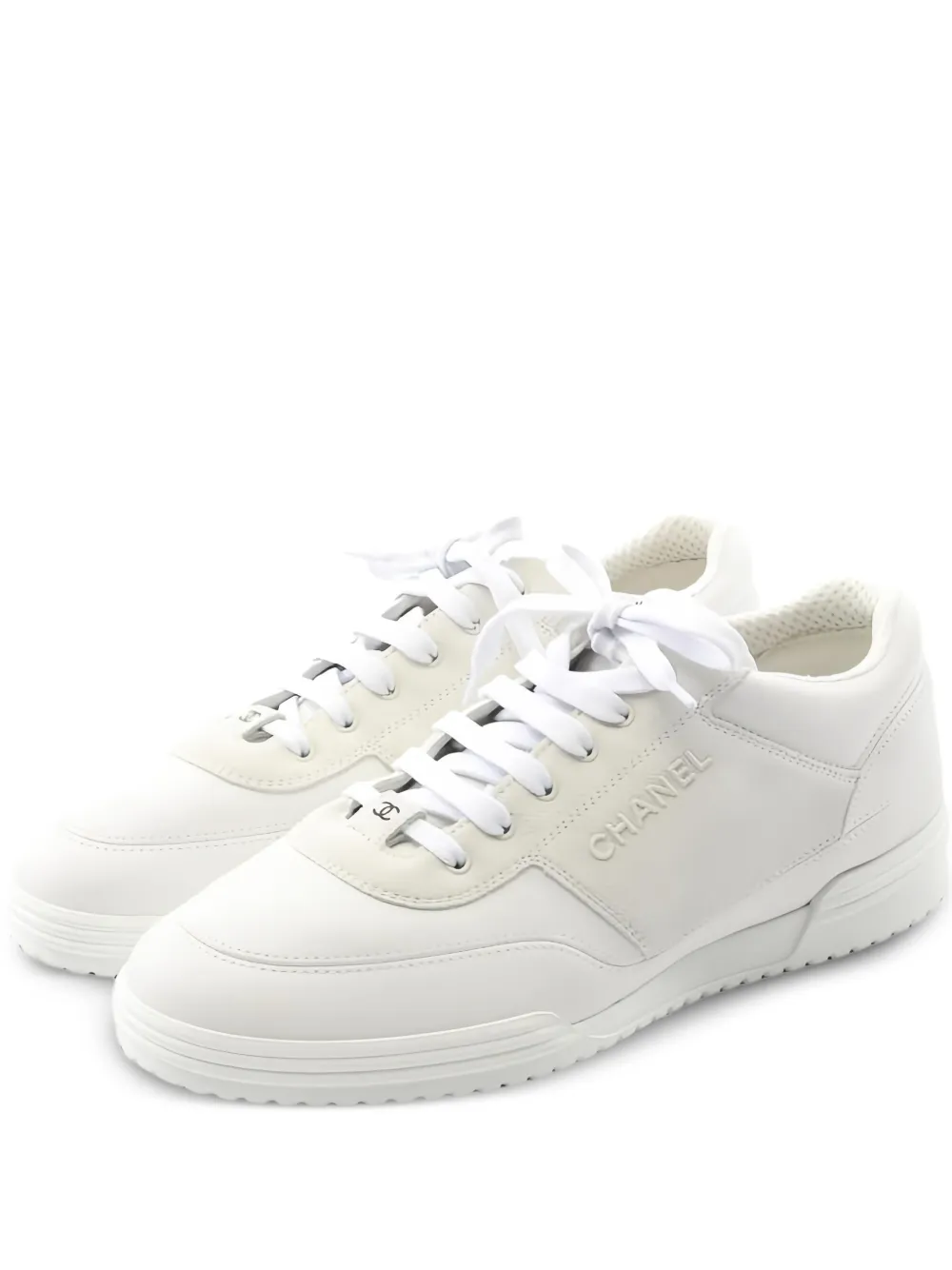 CHANEL Pre-Owned leather low-top sneakers - Bianco