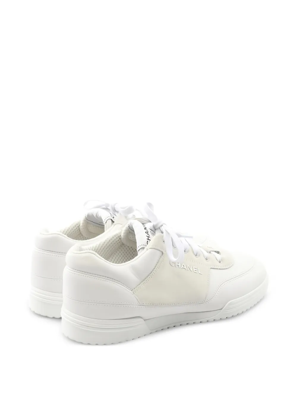 CHANEL Pre-Owned leather low-top sneakers - Wit