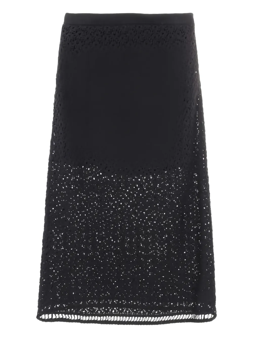 CHANEL Pre-Owned 1986-1988 camellia long skirt - Zwart