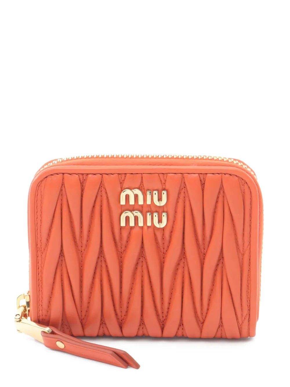 Miu Miu Pre-Owned Portamonete in pelle matelassé - Arancione