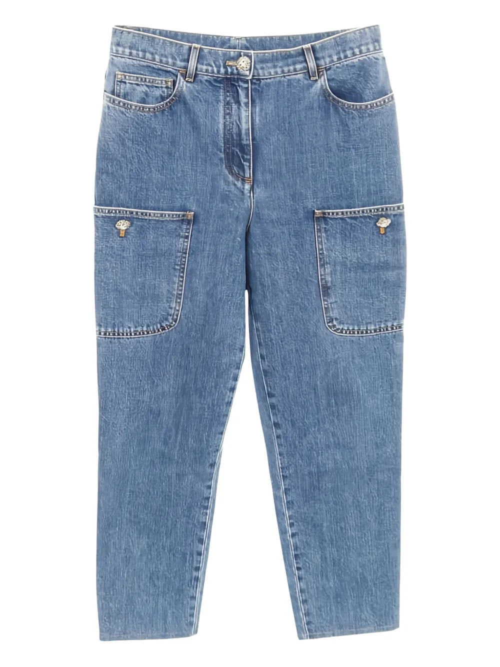 CHANEL Pre-Owned 1986-1988 buttoned denim trousers - Blu
