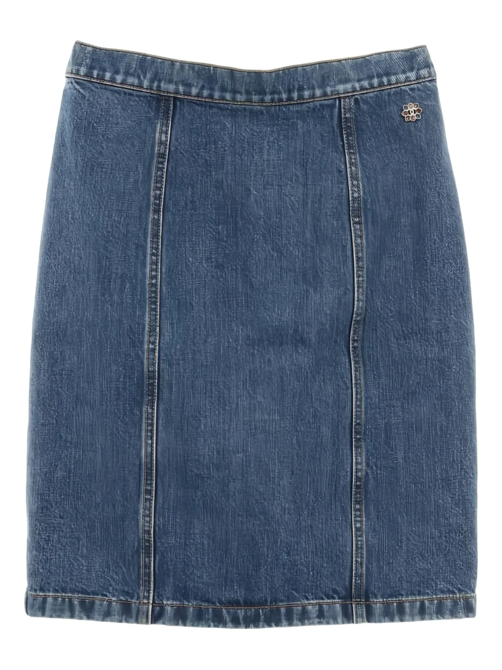 CHANEL Pre-Owned 1986-1988 zip-detail denim skirt - Blauw
