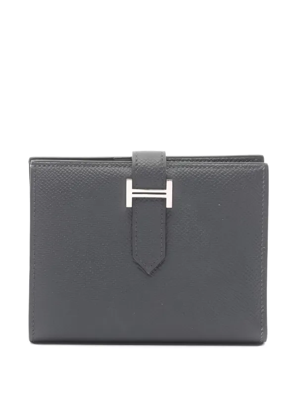 Hermès Pre-Owned 2024 ベアン レザー二つ折り財布 | グレー | FARFETCH JP