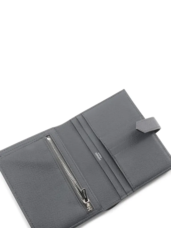 Hermès Pre-Owned 2024 ベアン レザー二つ折り財布 | グレー | FARFETCH JP
