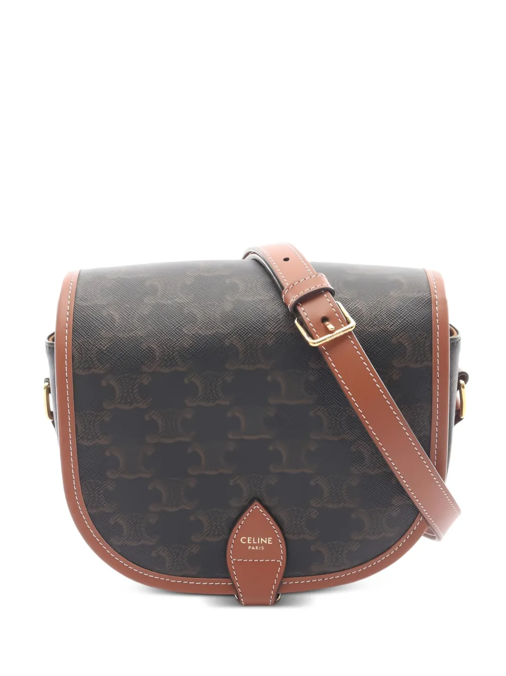 Celine Pre-Owned medium Folco Triomphe-canvas cross body bag - Marrone