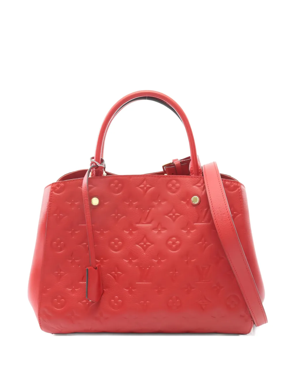 Louis Vuitton Pre-Owned Borsa tote MM Montaigne Monogram con logo goffrato 2015 - Rosso