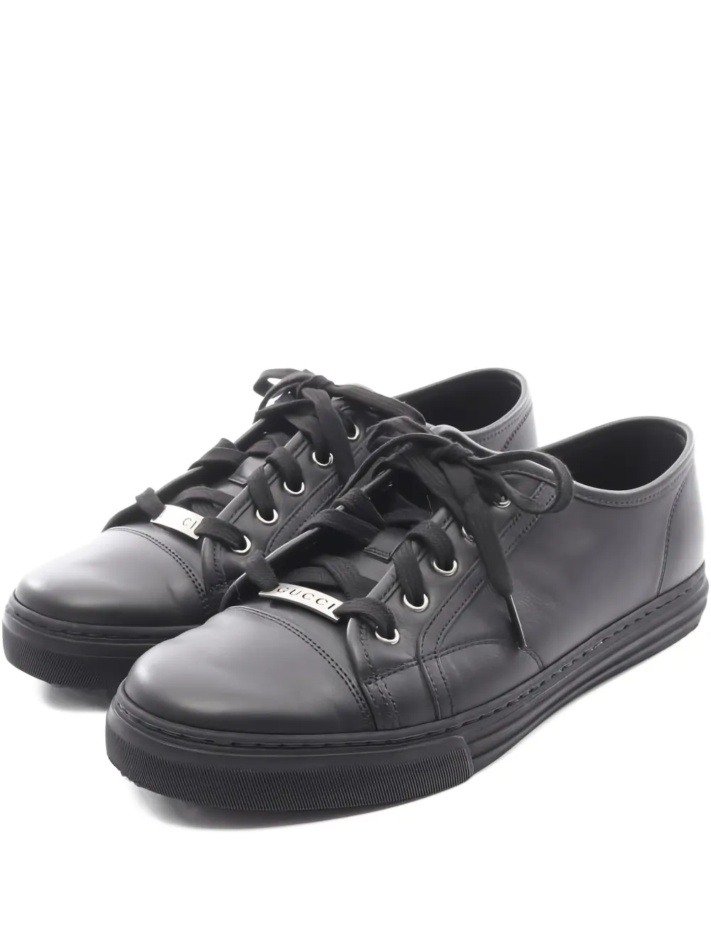 Gucci Pre-Owned lace-up leather sneakers - Schwarz
